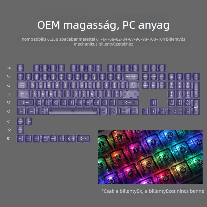 OEM Nagyon fehér márvány gömbkupak PC teljesen átlátszó Wooting piros átlátszó billentyűsapka 61 75 98 mechanikus billentyűzet sapka