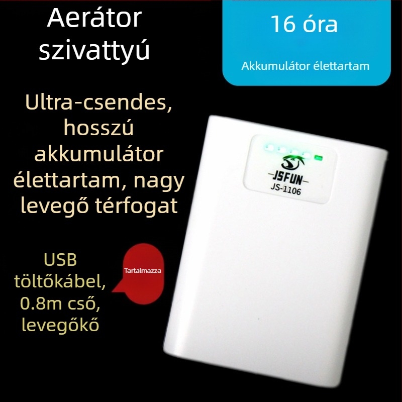 Ultra csendes újratölthető oxigénpumpa horgászvödör doboz oxigénpumpa aranyhalas akvárium étterem szálloda élő hal oxigéngenerátor horgászfelszerelés