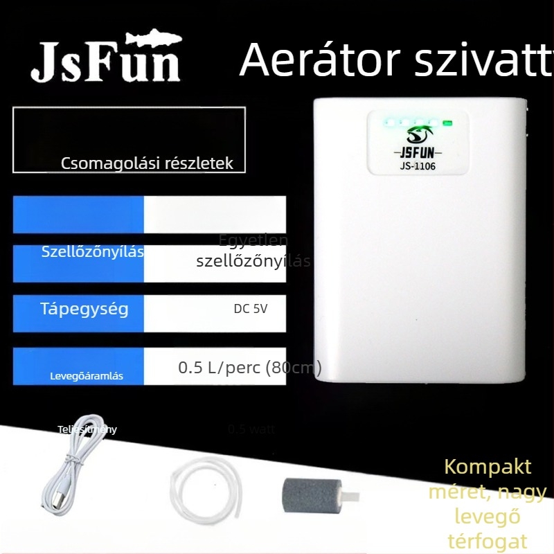 Ultra csendes újratölthető oxigénpumpa horgászvödör doboz oxigénpumpa aranyhalas akvárium étterem szálloda élő hal oxigéngenerátor horgászfelszerelés