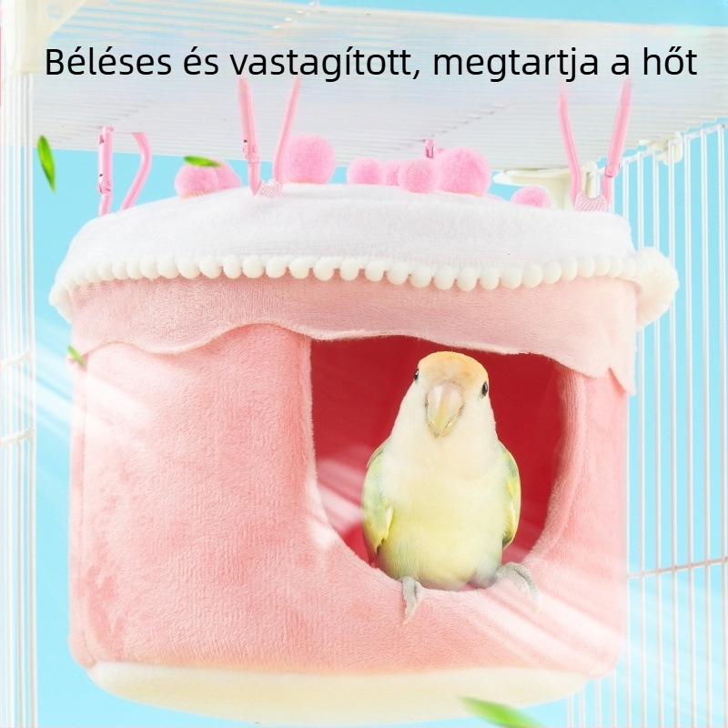 Yee papagáj torta madárfészek pamut téli tigrisbőr bazsarózsa xuanfeng meleg alvófészek függőágy függő madárfészek speciális kellékek