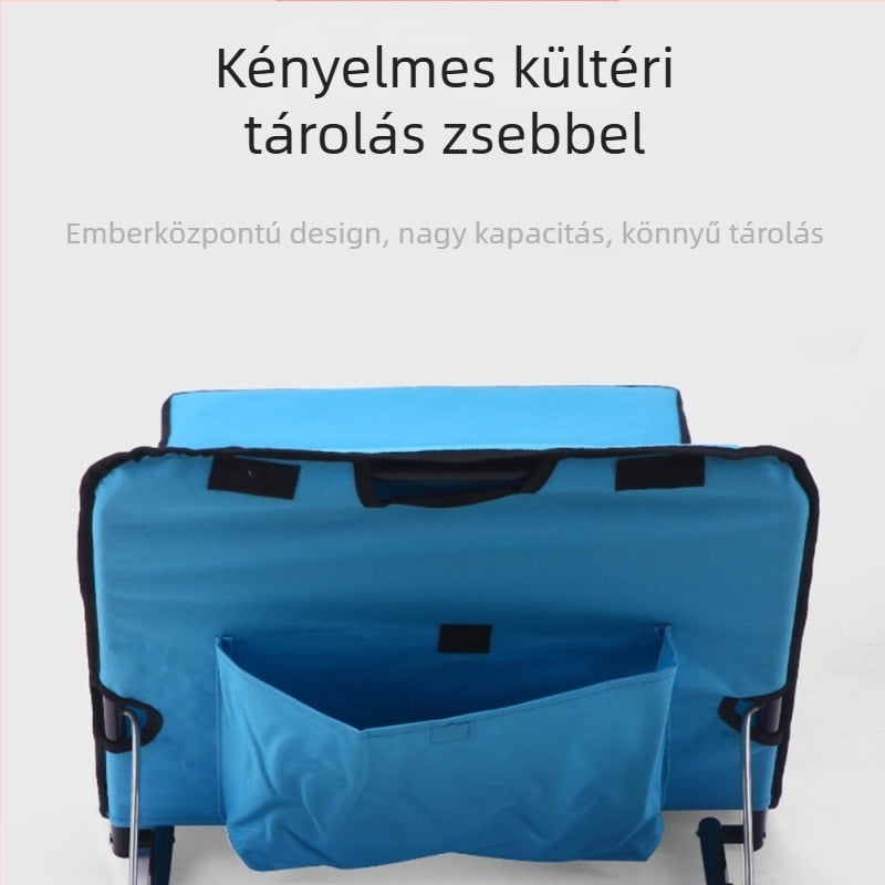 Kültéri, hordozható, ülő- és fekvő, kettős célú, összecsukható strandszék, acélcsőből készült, állítható kempingszék, oxford szövetből készült ebédszüneti szék