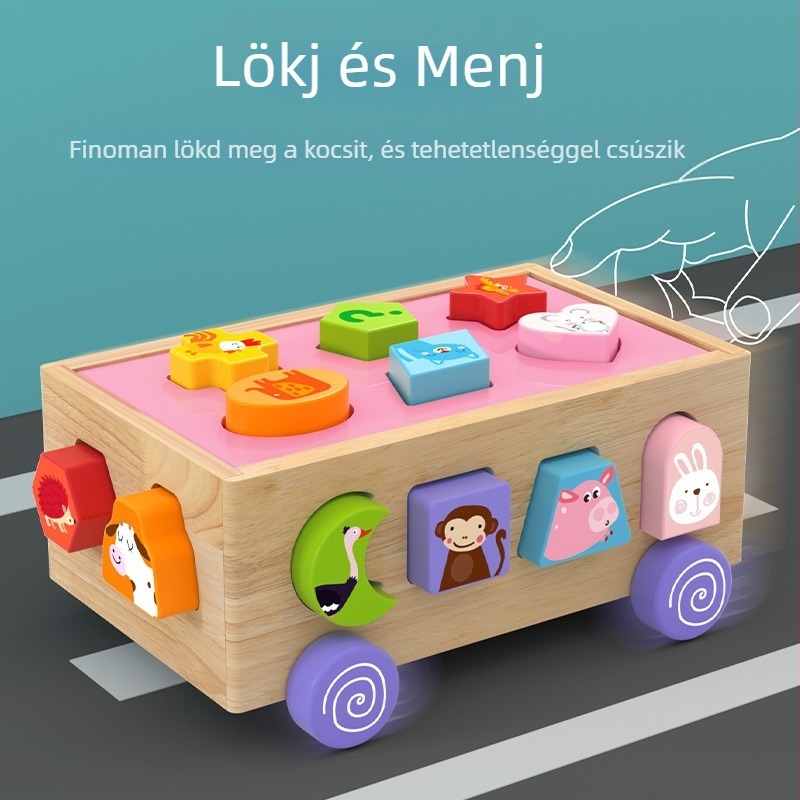 Kirakó 1-3 és fél éveseknek Korai nevelés Kirakó Agyserkentő Babajátékok Fiúknak és Lányoknak, Kisgyermekeknek Formázó Építőkockák