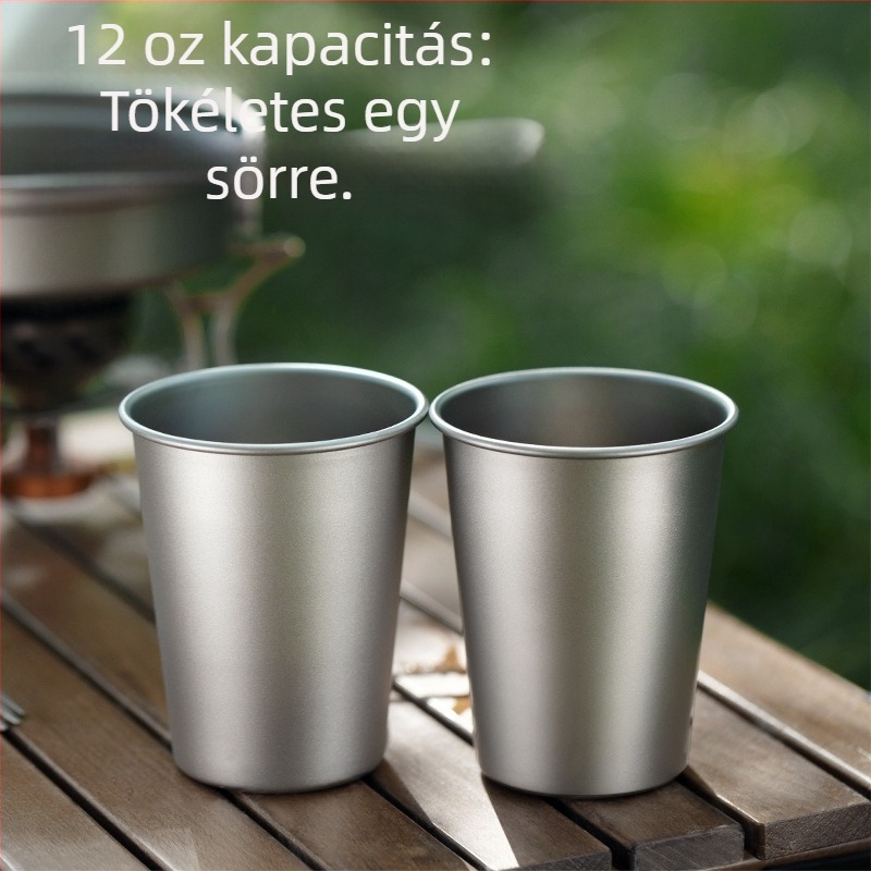 Tiszta titán söröspohár, kültéri kemping gyümölcslé pohár, egyrétegű, praktikus pohár, titánötvözetből készült esésgátló hideg italos pohár, titán pohár