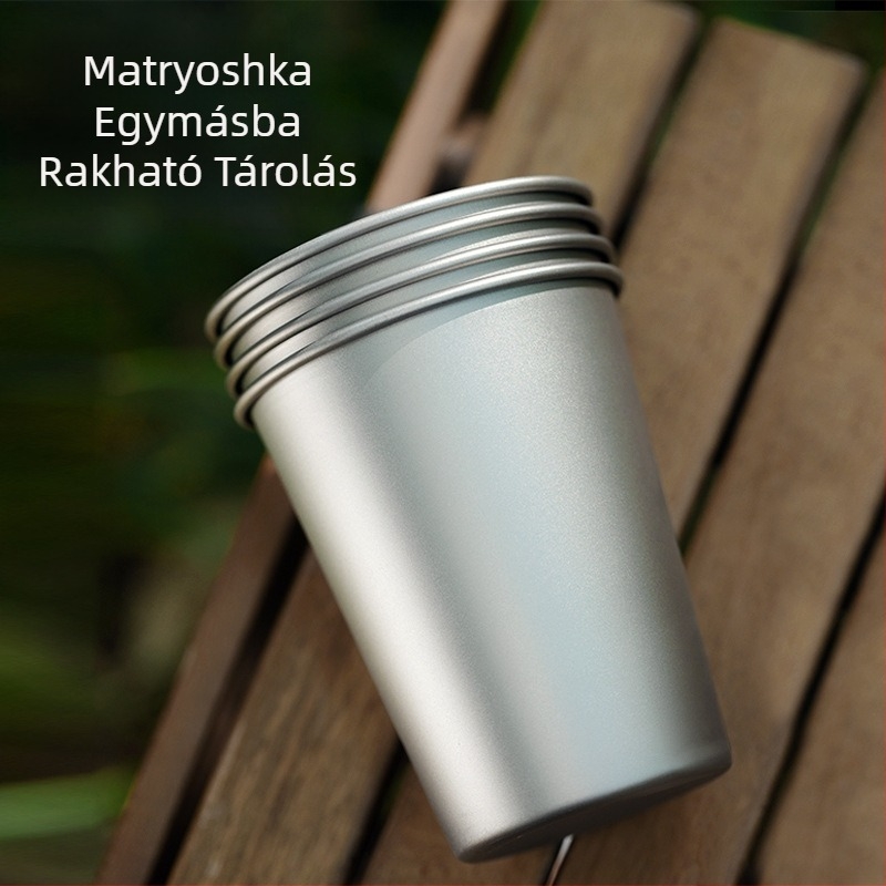 Tiszta titán söröspohár, kültéri kemping gyümölcslé pohár, egyrétegű, praktikus pohár, titánötvözetből készült esésgátló hideg italos pohár, titán pohár