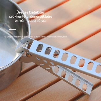 Kültéri piknikhez való forrázásgátló edénycsipesz, étkészlet-kiegészítők, grillcsipesz, alumínium ötvözetből készült mikrohullámú sütőhöz való ételcsipesz tároló