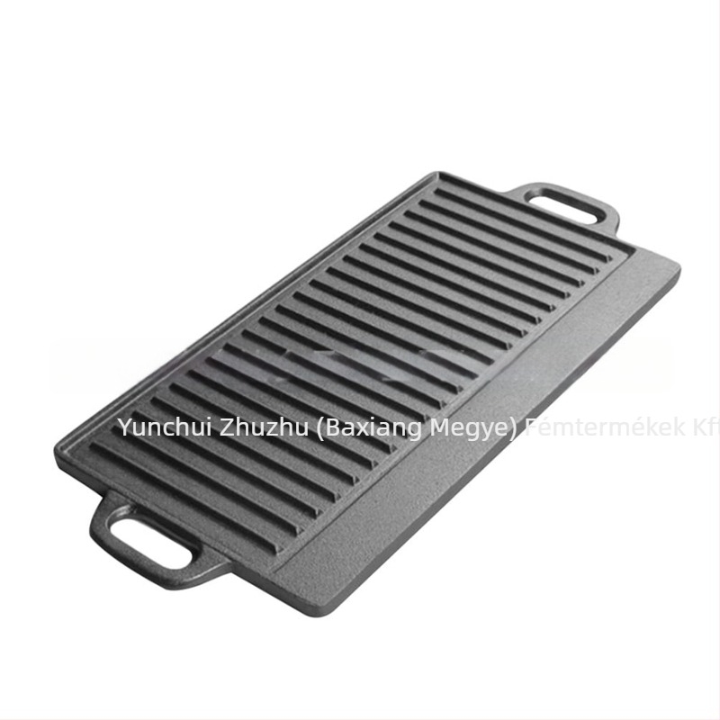 Téglalap alakú Teppanyaki tányérok, öntöttvas háztartási kültéri grilledények, steak, polip, grill, vastagított öntöttvas