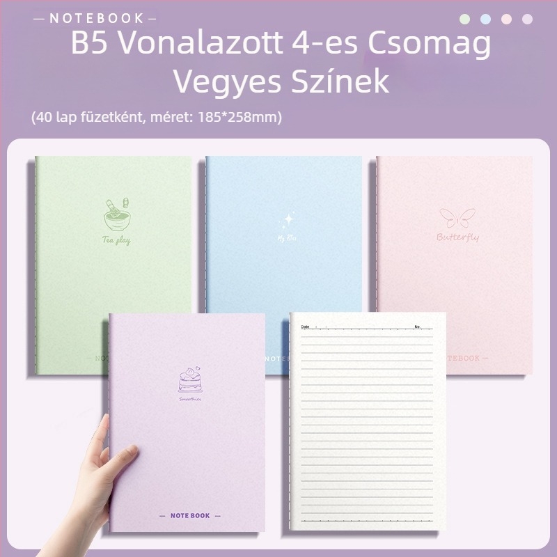 b5 jegyzetfüzet nagyméretű, vastagított jegyzettömb, puha másolókönyv diáknak, mutatós napló, kreatív levélpapír jegyzetfüzet
