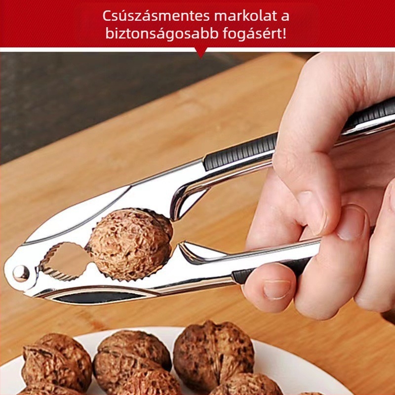 Rozsdamentes acél aszalt gyümölcsös csipesz fenyőmagos csipesz háztartási diós csipesz mogyorós kis pekándiós fogó nyitott nagykereskedelem