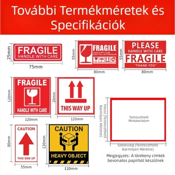 Törékeny termékek címkéje törékeny kínai és angol figyelmeztető címke bevont papír expressz logisztikai csomagolás törékeny címke