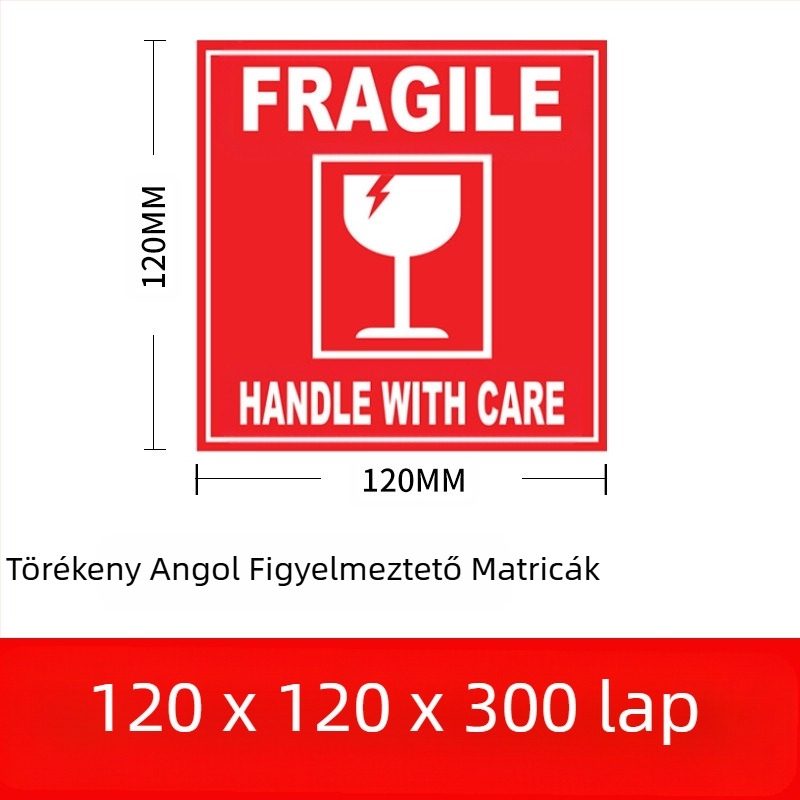 Törékeny termékek címkéje törékeny kínai és angol figyelmeztető címke bevont papír expressz logisztikai csomagolás törékeny címke
