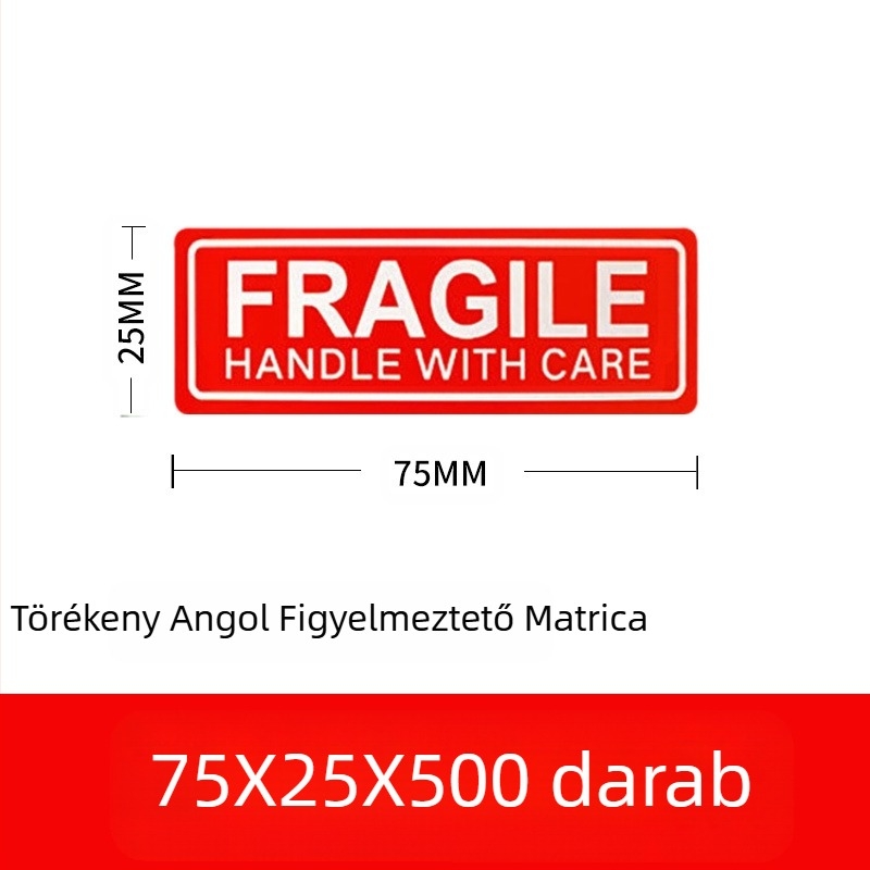 Törékeny termékek címkéje törékeny kínai és angol figyelmeztető címke bevont papír expressz logisztikai csomagolás törékeny címke