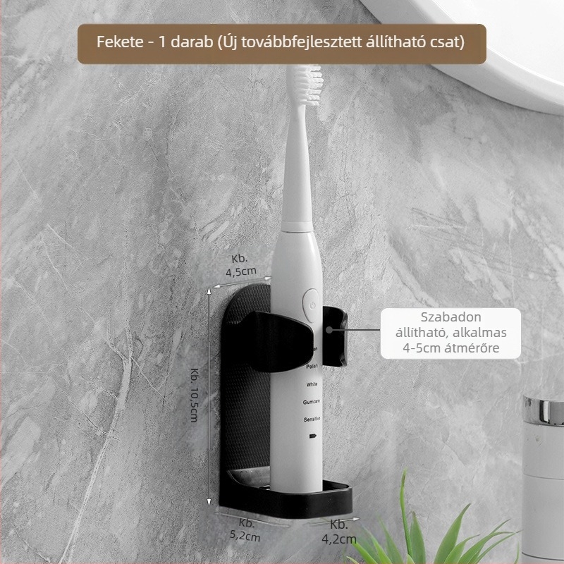 Elektromos fogkefe tartó, ütésmentes, falra szerelhető fogkefetartó, WC-fogkefe tároló alap, fogászati tárolóállvány
