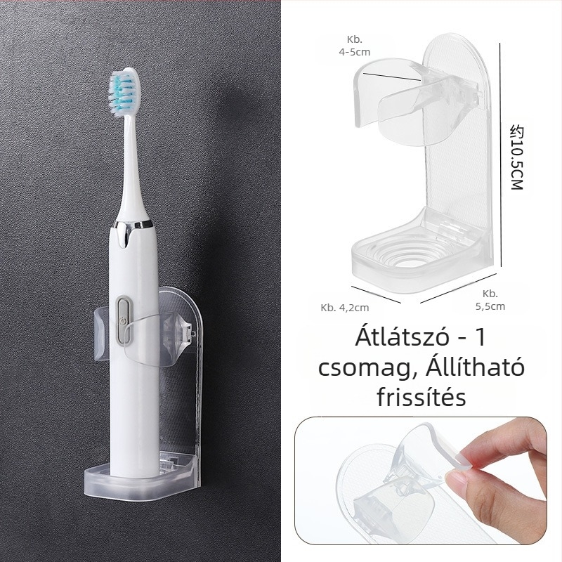 Elektromos fogkefe tartó, ütésmentes, falra szerelhető fogkefetartó, WC-fogkefe tároló alap, fogászati tárolóállvány