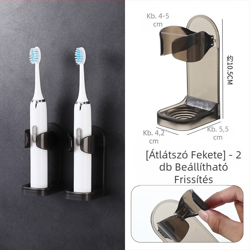 Elektromos fogkefe tartó, ütésmentes, falra szerelhető fogkefetartó, WC-fogkefe tároló alap, fogászati tárolóállvány