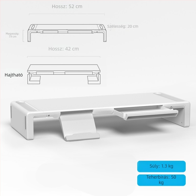 Oimaster Monitor Emelt USB hosszabbító Összecsukható Számítógép Asztali Tároló Asztali Emelt Alapkonzol