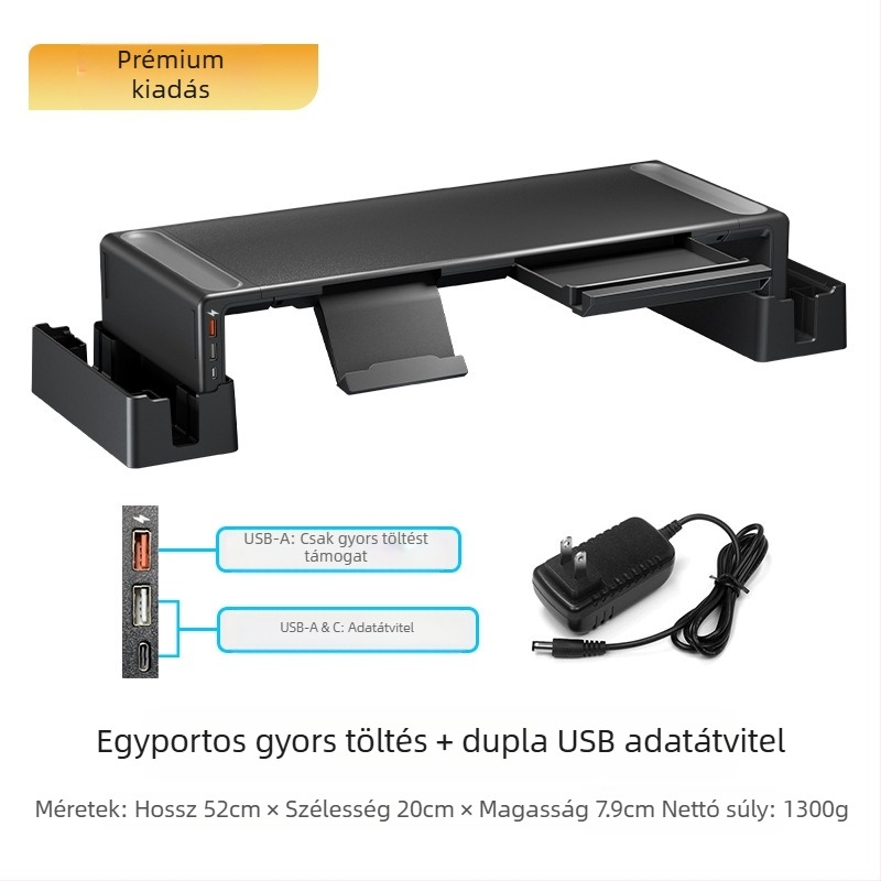 Oimaster Monitor Emelt USB hosszabbító Összecsukható Számítógép Asztali Tároló Asztali Emelt Alapkonzol
