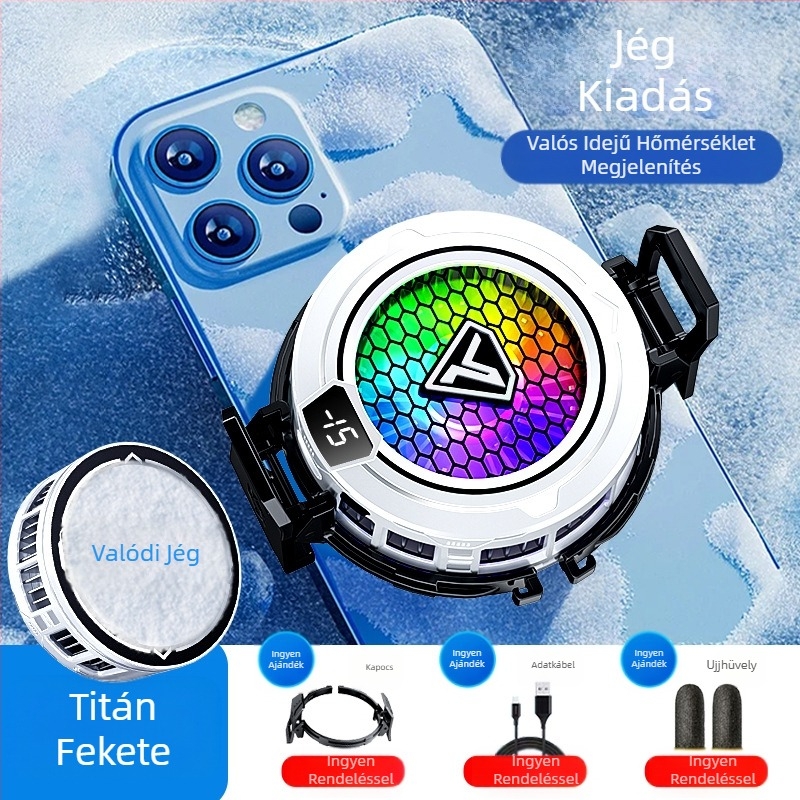 Mobiltelefon hűtő félvezető jegesedés mágneses szívó digitális kijelző e-sport fény hang hűtés játék intelligens hűtés artifact SL49