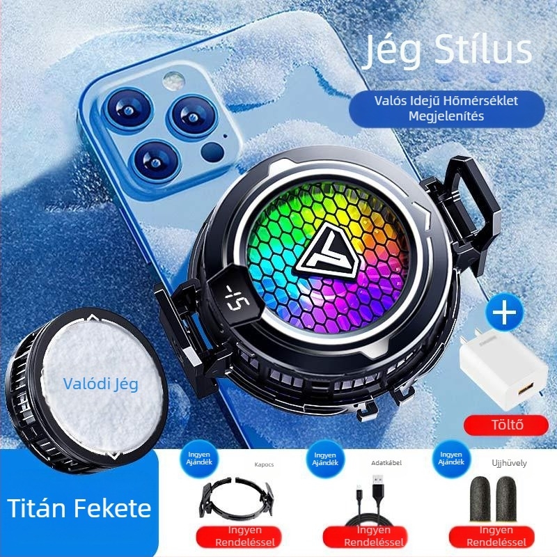 Mobiltelefon hűtő félvezető jegesedés mágneses szívó digitális kijelző e-sport fény hang hűtés játék intelligens hűtés artifact SL49