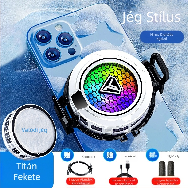 Mobiltelefon hűtő félvezető jegesedés mágneses szívó digitális kijelző e-sport fény hang hűtés játék intelligens hűtés artifact SL49