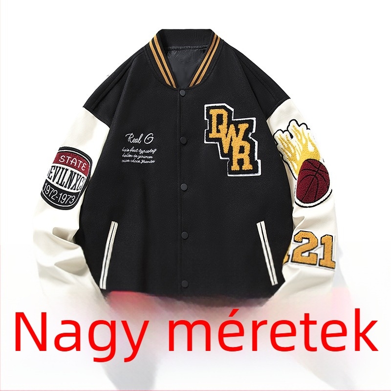 Európai és amerikai plus size baseball dzseki férfiaknak, tavaszi és őszi trendi márka, laza, sokoldalú ruházat, ins vagány, hétköznapi dzseki