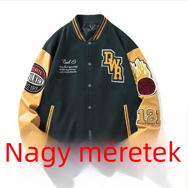 Európai és amerikai plus size baseball dzseki férfiaknak, tavaszi és őszi trendi márka, laza, sokoldalú ruházat, ins vagány, hétköznapi dzseki