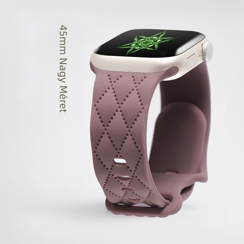iWatch óraszíj Apple Watch S9 autós textúrájú s10/ULTRAL szilikon szíj pillangós csattal 46