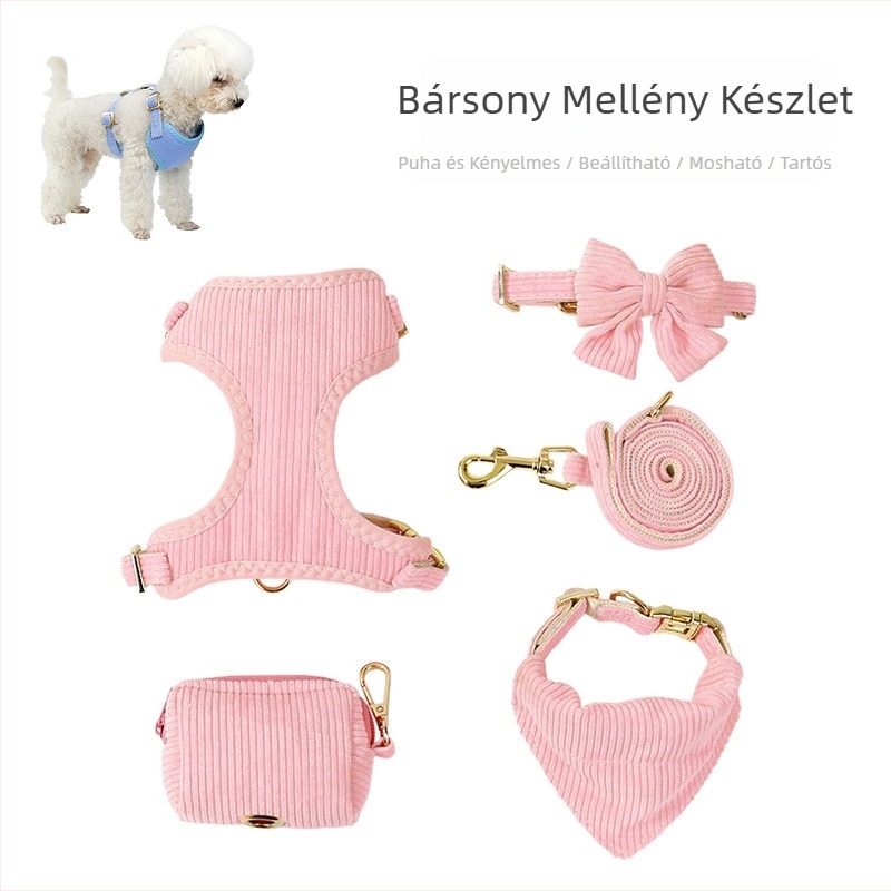Határokon átnyúló mellényes kutyapóráz kis és közepes méretű kutyáknak, bixie teddy kölyökkutyáknak, mellkaspántos kutyapóráz, kutyalánc