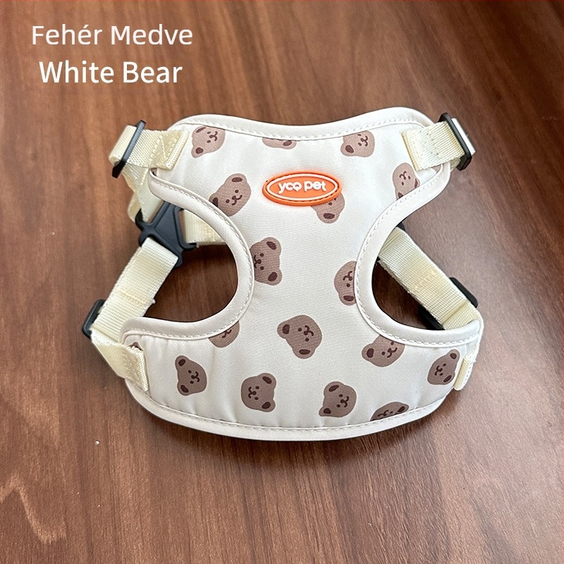 Kutyapóráz mellény, sétáltató póráz kis kutyának, közepes méretű kutyának, mellkaspánt, kutyapóráz mackó kutyalánc
