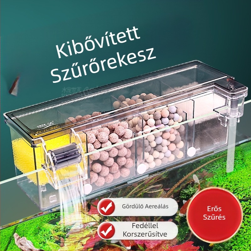 Akvárium szűrő víztisztító ciklus három az egyben búvárszivattyú teknős akvárium tetején szűrődoboz oxigéntermelés integrált csepegtető doboz