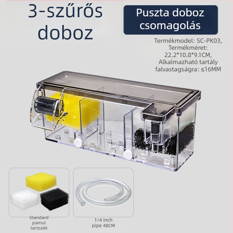 Akvárium szűrő víztisztító ciklus három az egyben búvárszivattyú teknős akvárium tetején szűrődoboz oxigéntermelés integrált csepegtető doboz