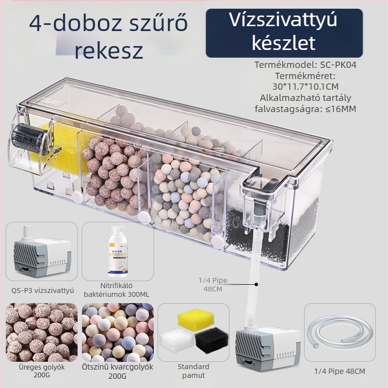 Akvárium szűrő víztisztító ciklus három az egyben búvárszivattyú teknős akvárium tetején szűrődoboz oxigéntermelés integrált csepegtető doboz
