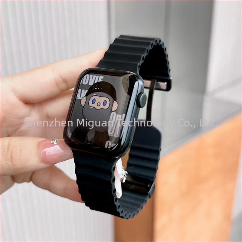 Apple iwatch ultra98765432 generációs 49 mm-es tengeri összecsukható csattal ellátott szilikon mágneses S10 szíj