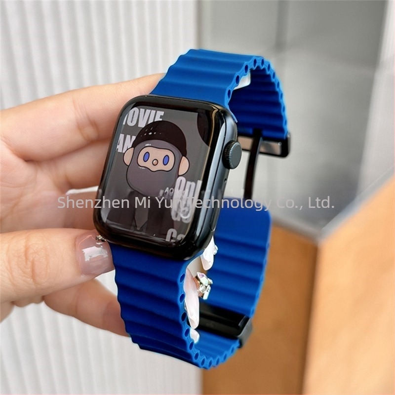 Apple iwatch ultra98765432 generációs 49 mm-es tengeri összecsukható csattal ellátott szilikon mágneses S10 szíj