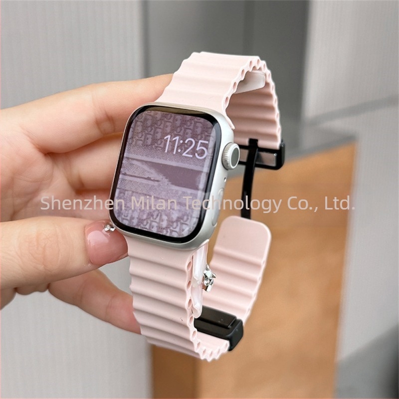 Apple iwatch ultra98765432 generációs 49 mm-es tengeri összecsukható csattal ellátott szilikon mágneses S10 szíj