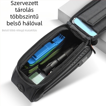 Közvetlen gyári szállítású kemény héjú kerékpártáska, első váztáska, hegyi kerékpár, mobiltelefon érintőképernyős felsőcső táska, nyeregtáska, motoros felszerelés