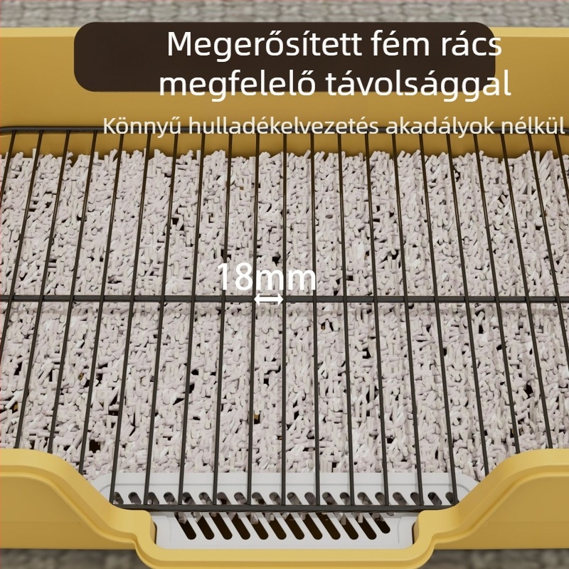 Vashálós kutyavécé, túlméretezett, fröccsenésgátló, magas kerítésű kutyapiszoár, nagy, közepes, kis kutyáknak, lapos, kisállat-kellékek