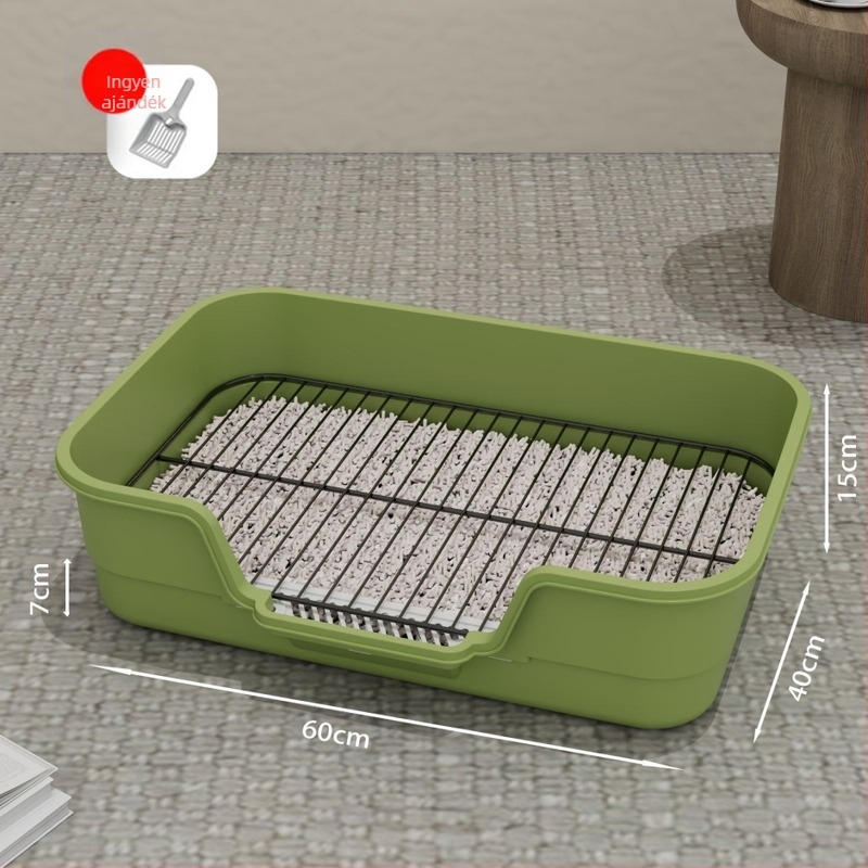 Vashálós kutyavécé, túlméretezett, fröccsenésgátló, magas kerítésű kutyapiszoár, nagy, közepes, kis kutyáknak, lapos, kisállat-kellékek