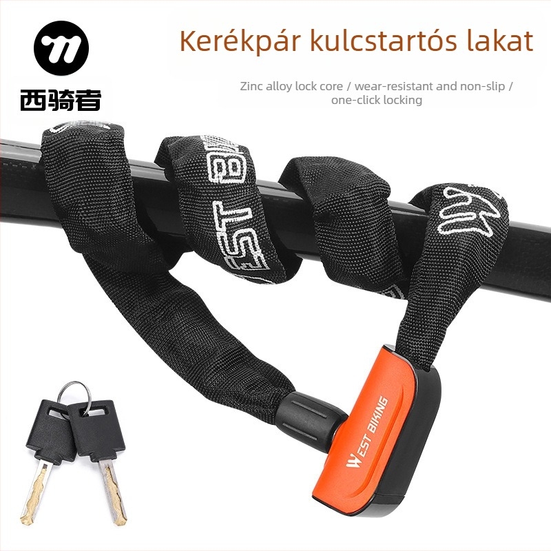 WEST BIKING kerékpárzár lopásgátló kulcszár hegyi kerékpár elektromos autó lánczár akkumulátoros autó lánczár