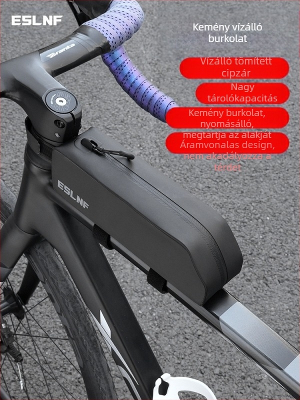 Eslnf Kerékpár felsőcső táska Hegyi kerékpár, nagy kapacitású, kemény héjú, vízálló első váztáska Kerékpáros felszerelés