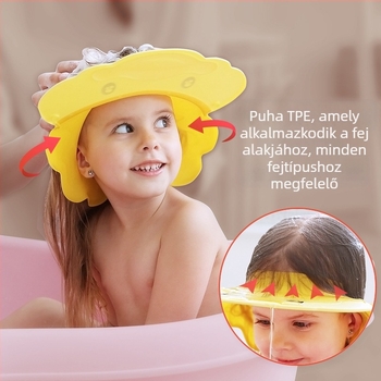 Baba sampon műtárgy szilikon gyermek fülvédő zuhanysapka állítható baba baba zuhany vízálló sapka sampon sapka