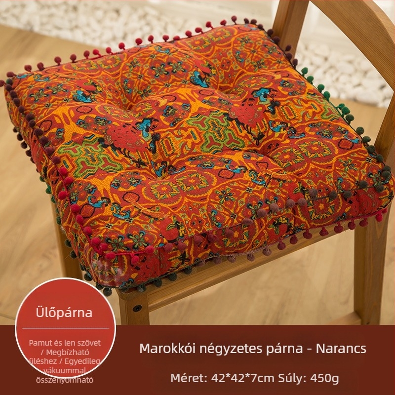 Határokon átnyúló etnikai stílusú nappali székpárna retró vastagított padlópárna hálószoba pamut és lenvászon szövet négyzet alakú futon