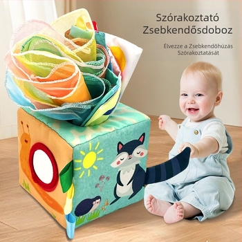 Határokon átnyúló gyermek szimulációs tapadókorongos papírzsebkendő-doboz baba könnymentes papírrajzoló játék 1-3 éves korosztály számára koragyermekkori nevelési szövetjáték