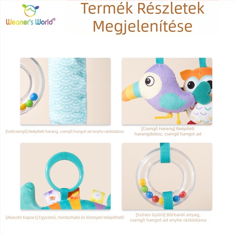 Weaners World babajátékok 0-1 éves korig csörgő babakocsi medál szélcsengő babajáték gyártók nagykereskedelem