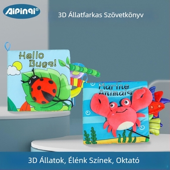 Szakadásmentes korai nevelési kirakós vászonkönyv 0-1 éves baba korai nevelési játék baba vászonkönyv baba korai tanítás nagykereskedelem