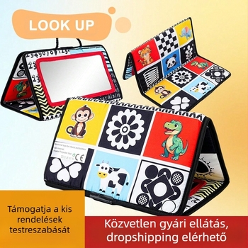 Határokon átnyúló csecsemő oktatójátékok újszülöttnek összecsukható ha ha tükör autó hátsó ülés ágy csörgő kocsi medál