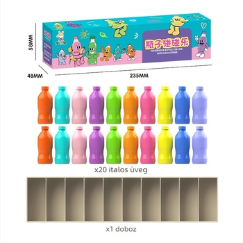 Szórakoztató palack kitalálós játék, gyerekeknek való színes memória ital párosító játék, agyi memória oktatójáték