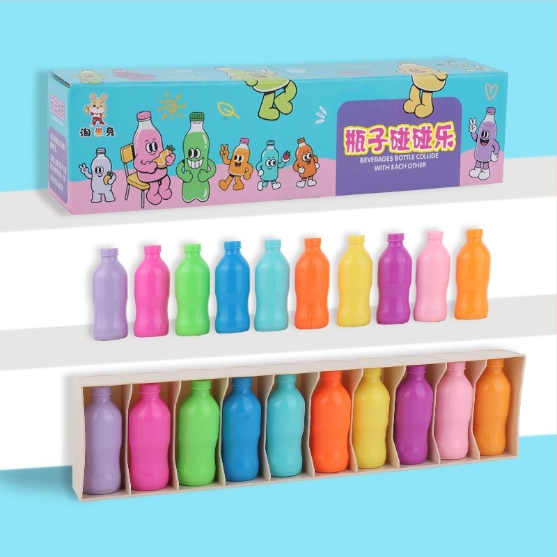 Szórakoztató palack kitalálós játék, gyerekeknek való színes memória ital párosító játék, agyi memória oktatójáték
