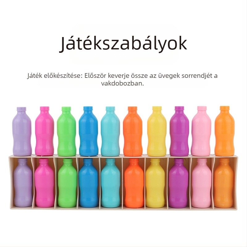 Szórakoztató palack kitalálós játék, gyerekeknek való színes memória ital párosító játék, agyi memória oktatójáték