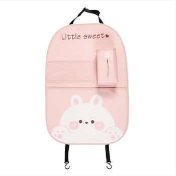 Autósülés háttámlára szerelhető rúgásgátló párna, rajzfilm nyomtatású autósülés hátsó kopásgátló párna, kreatív, multifunkcionális autóvédő párna