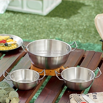 304 rozsdamentes acél kültéri hótál koreai dráma stílusú rizsboros tál főzőműhely fogantyúval kimchi tál koreai rizsboros tál